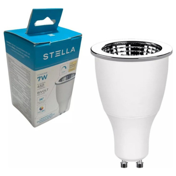 Lampada Dicroica Led 7w Dimerizável Mr16 2700k 7535 Stella