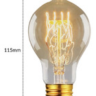 Lâmpada Filamento Carbono Bulbo A19 Vintage Retro T. Edison
