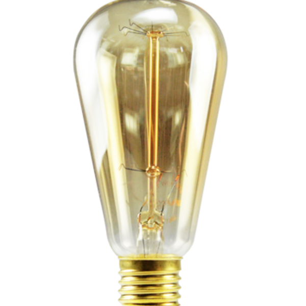 Lâmpada Filamento De Carbono St64 E27 40w 2400k 127v Dimerizá