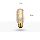 Lâmpada Filamento De Carbono T45 40w Retro Vintage 127v