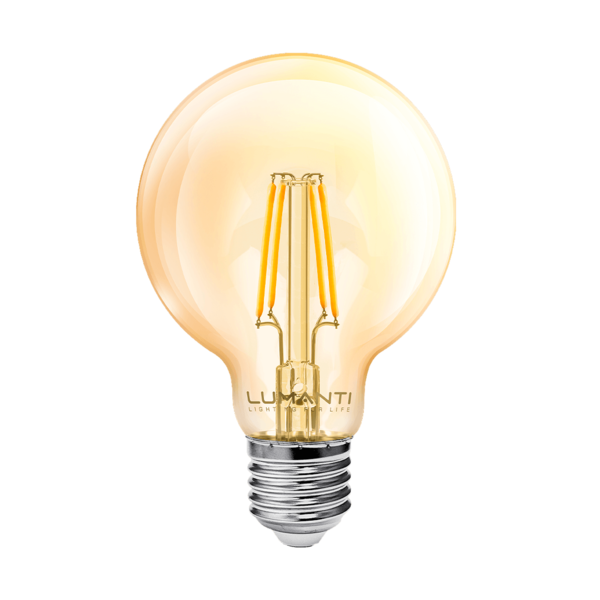 Lâmpada Filamento Globo Led G80 4w E27 Âmbar 2400k Bivolt Lum