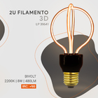 Lâmpada Filamento Led 3d 2u Branco Quente 8w St1623