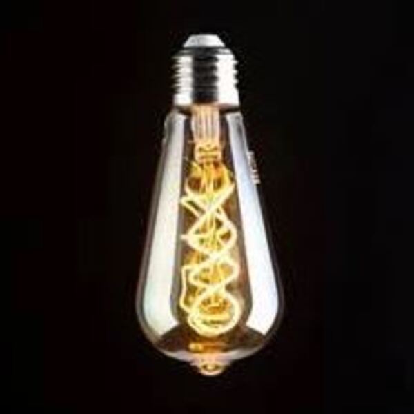 Lâmpada Filamento Led Espiral Design Vidro Tam. Padrão Gold