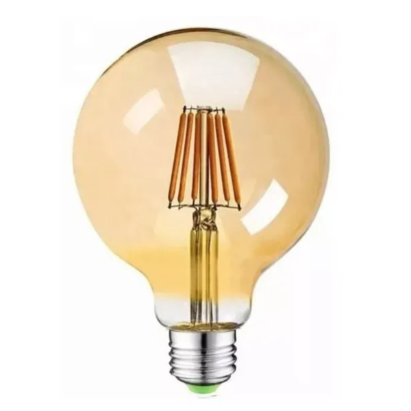 Lâmpada Filamento Led G80 E27 4w Bivolt Branco Quente