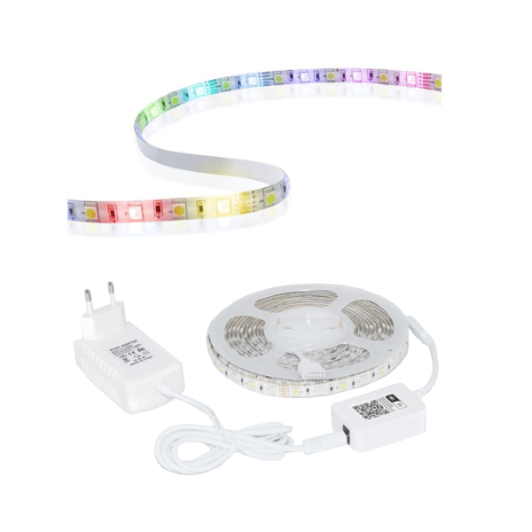 Lâmpada Fita Led Rgb Decoração 16 Milhões Cores Comando Voz