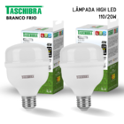 Lâmpada High LED Bulbo 20W E27 6500K Taschibra Kit 2 Unidades