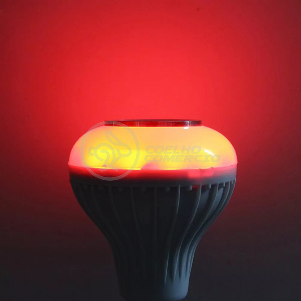 Lâmpada Led 12w E27 Rgb Colorida Com Caixa De Som Bluetooth E