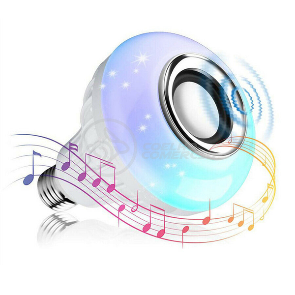 Lâmpada Led 12w E27 Rgb Colorida Com Caixa De Som Bluetooth E