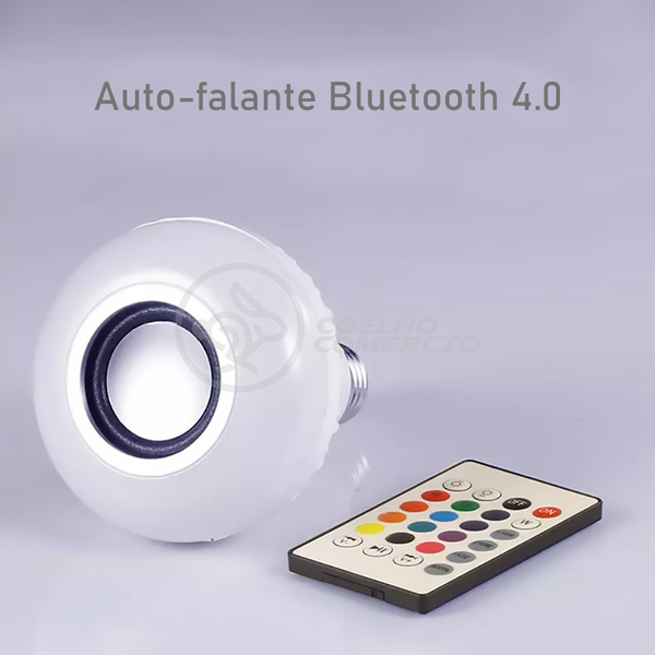 Lâmpada Led 12w E27 Rgb Colorida Com Caixa De Som Bluetooth E