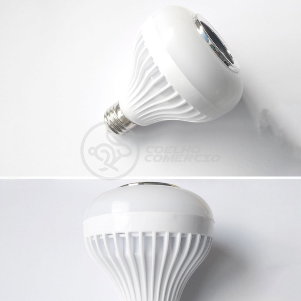 Lâmpada Led 12w E27 Rgb Colorida Com Caixa De Som Bluetooth E