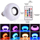 Lâmpada Led 12w E27 Rgb Colorida Com Caixa De Som Bluetooth E