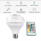 Lâmpada Led 12w E27 Rgb Colorida Com Caixa De Som Bluetooth E