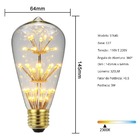 Lâmpada Led  Filamento St64s 3g 2300k Vintage Retro Âmbar