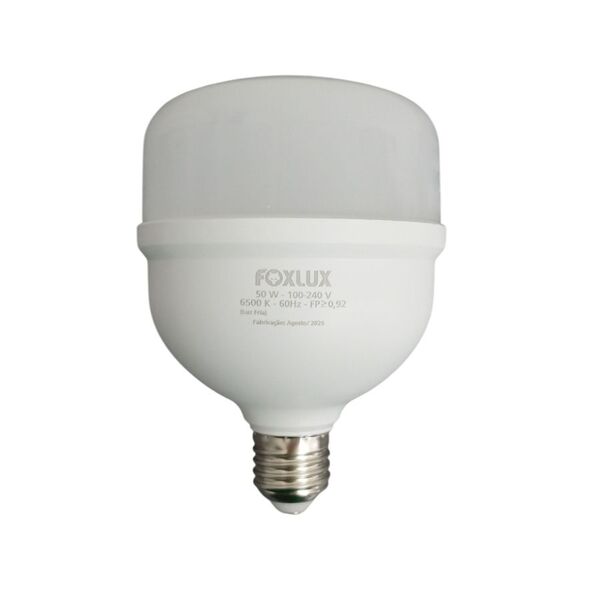 Lâmpada Led Alta Potência Foxlux 50w 6500k Branca Fria 4000lm E-27