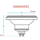 Lampada Led Ar111 Gu10 12w Bivolt- Branco Neutro 4000k