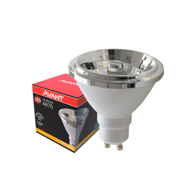 Lampada Led Ar70 4,8w Branco Quente 2700k Gu10 Foco 24°