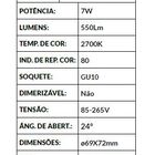 Lâmpada Led Ar70 7w Branco Quente L030-727-bvt24 Starlux St22