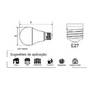 Lâmpada Led Bulbo 15w 3000k Luz Amarela Bivolt E27 Galaxy