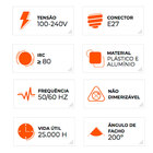 Lâmpada Led Bulbo 4,7 Watts 450 Lúmens Branca Bivolt - Black