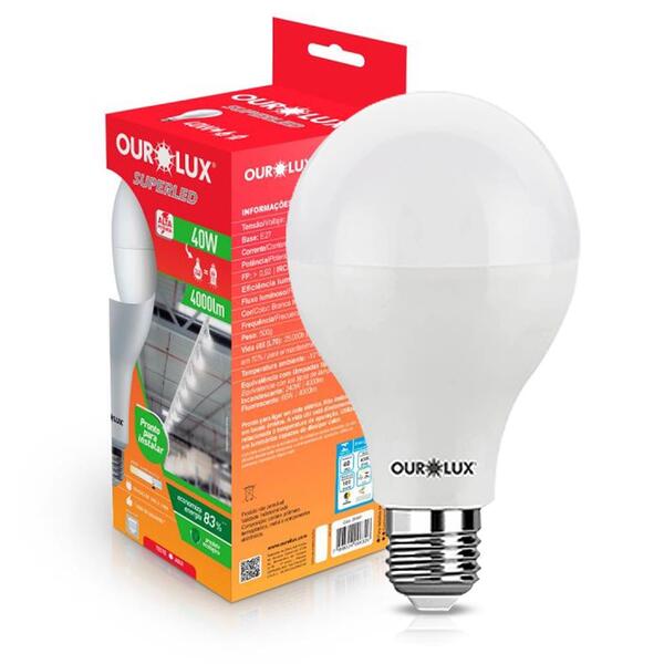 Lâmpada Led Bulbo 40w Bivolt E27 6500k Luz Branca Ourolux