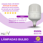 Lâmpada Led Bulbo 65w 6500k E27 Bivolt Alta Potência - Frio (