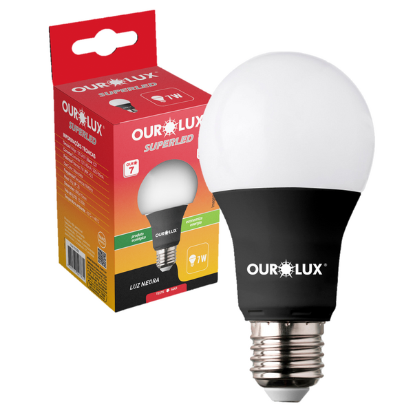 Lampada Led Bulbo Luz Negra 7w Ultravioelta Bivolt E27