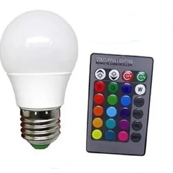 Lâmpada Led Bulbo Rgb Controle Remoto E27 Colorida Bivolt