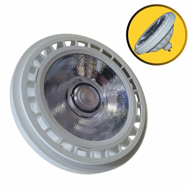 Lâmpada Led Cob Ar111 15w Branco Quente - Economica