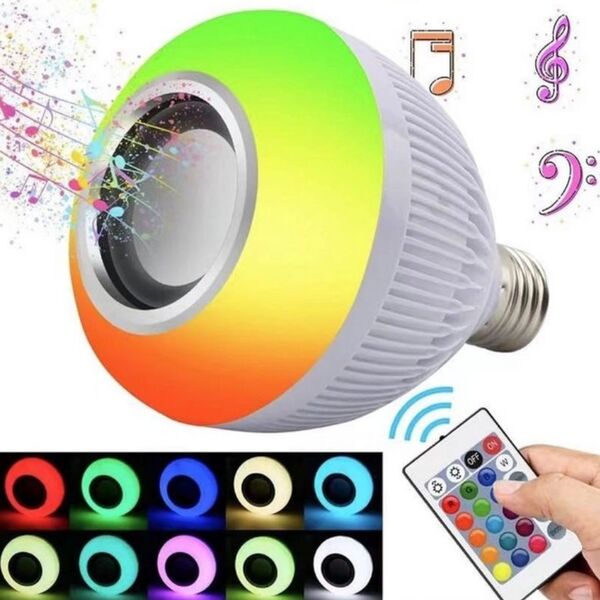 Lampada Led Colorida Com Caixa De Som E Bluetooth