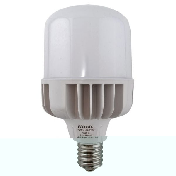 Lâmpada Led De Alta Potência Foxlux E-27 75w Bivolt 6500k