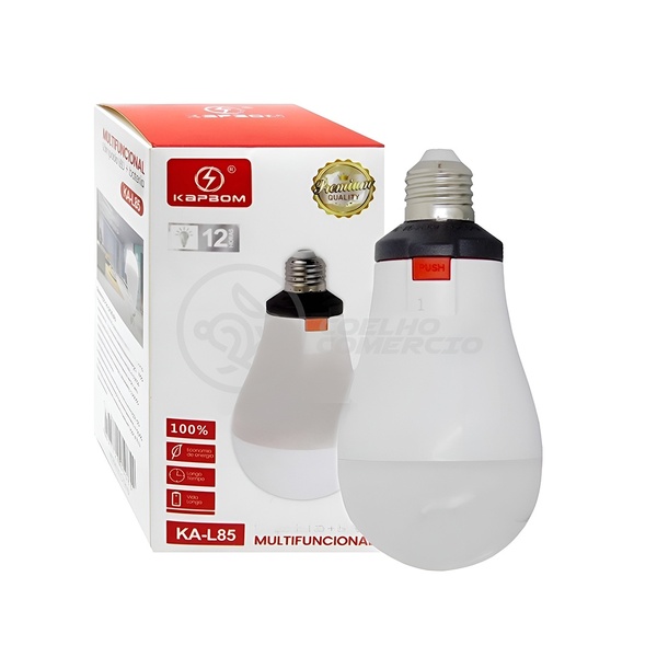 Lâmpada Led De Emergência Com Bateria Recarregável 12h Econômica Ideal ...