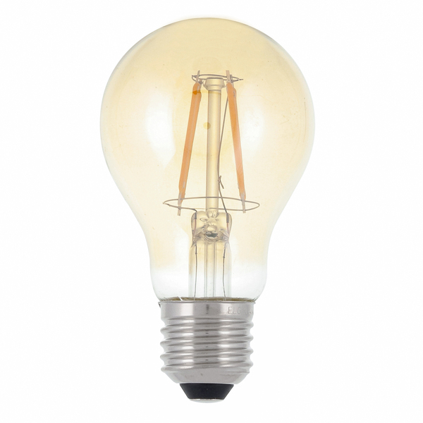 Lâmpada LED de Filamento Bulbo Luz Âmbar 4W Elgin Bivolt