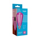 Lâmpada LED de Filamento Pêra Luz Rosa Bivolt 1W E27 Elgin