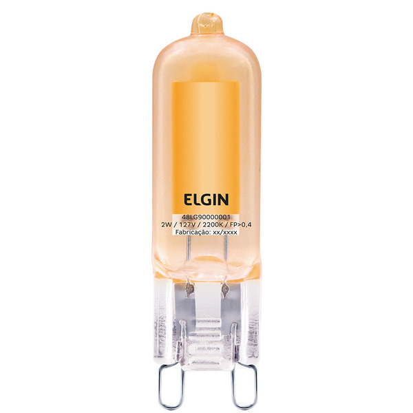 Lâmpada LED de Filamento Tubo Luz Ambar 220V 2W G9 Elgin