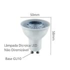 Lâmpada Led Dicroica 6w Gu10 Mr16 Luz Branco Frio Bivolt