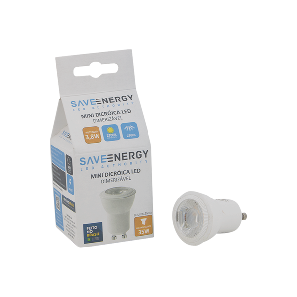 Lâmpada Led Dicróica Branco Quente 3,8w 2700k