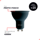 Lâmpada Led Dicróica Mr16 4,8w Preto Fosco Neutro 4000k