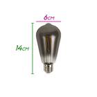 Lâmpada Led Espelhada Vintage Fumê 4w St64 Ds9701 St1904