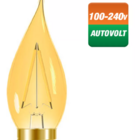 Lâmpada Led Filamento Vela Bico Torcido B35 Âmbar E27 Taschib