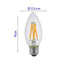 Lampada Led Filamento Vela Clear C35 4w 2400k E27