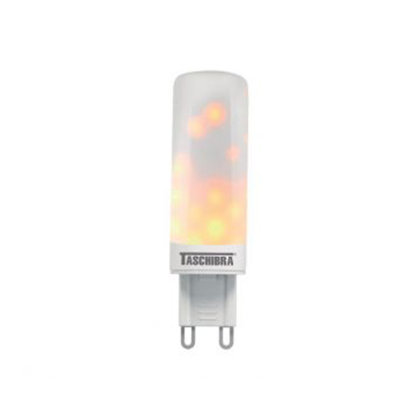 Lâmpada LED Flamejante Compacta Luz Amarela 1W Taschibra Bivolt