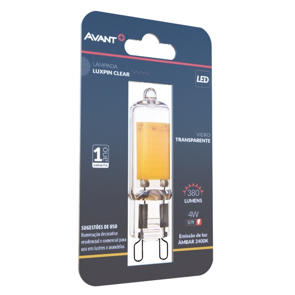 Lampada Led Halopin G9 4w 127v Branco Quente 2400k Luxpin