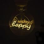 Lampada Led Happy Vintage Mensagem 4w Branco Quente Casa Com