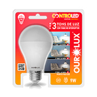 Lâmpada LED Bulbo Luz Branca 9W 3 Tons Ourolux Bivolt