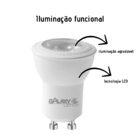 Lâmpada Led Mini Dicroica Mr11 4w Gu10 Galaxy Led Temperatura