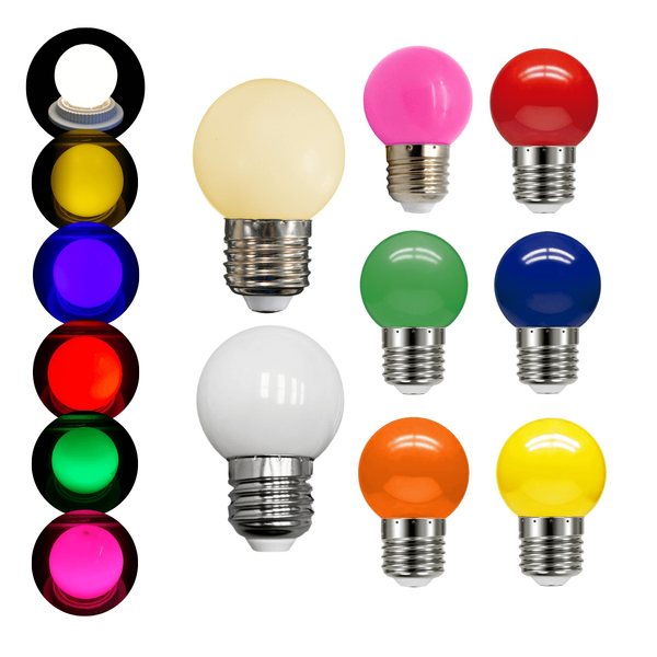 Lâmpada Led Modelo Bolinha Led 1w Decorativa Rosca E27 - Verm