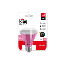 Lâmpada Led Par20 6w Luz Rosa Bivolt E27 - Kian