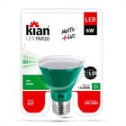 Lampada Led Par20 6w Luz Verde Bivolt E27 - Kian