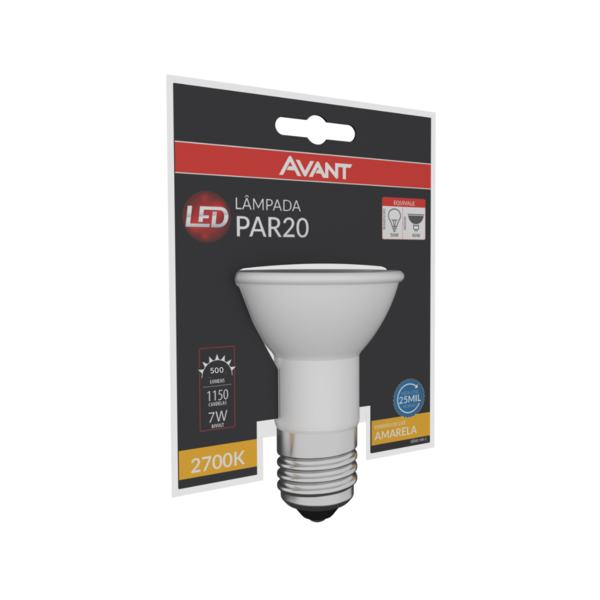 Lâmpada Led Par20 7w Ip 20 Econômica 3000k Bivolt E27 Avant
