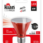 Lâmpada Led Par20 Luz Vermelha 6w Base E27 Bivolt